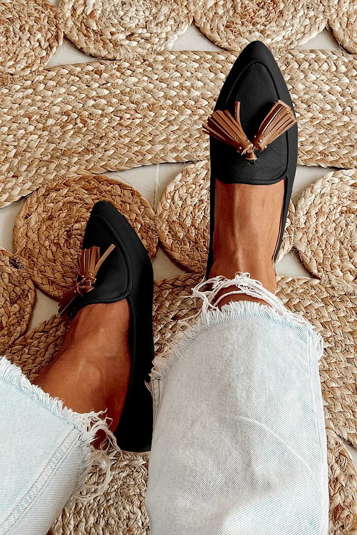 Damen Spitze Loafer mit Quaste für Alltag und Büro