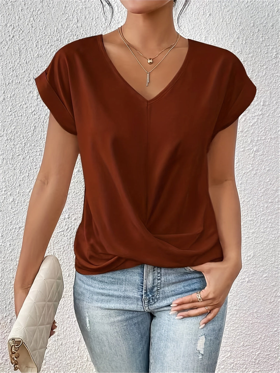 Cleo | Bequemes T-Shirt mit Sweetheart-Ausschnitt für den Alltag