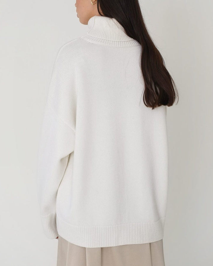 Claudia | Damen Oversize High-Neck Lässiger Pullover