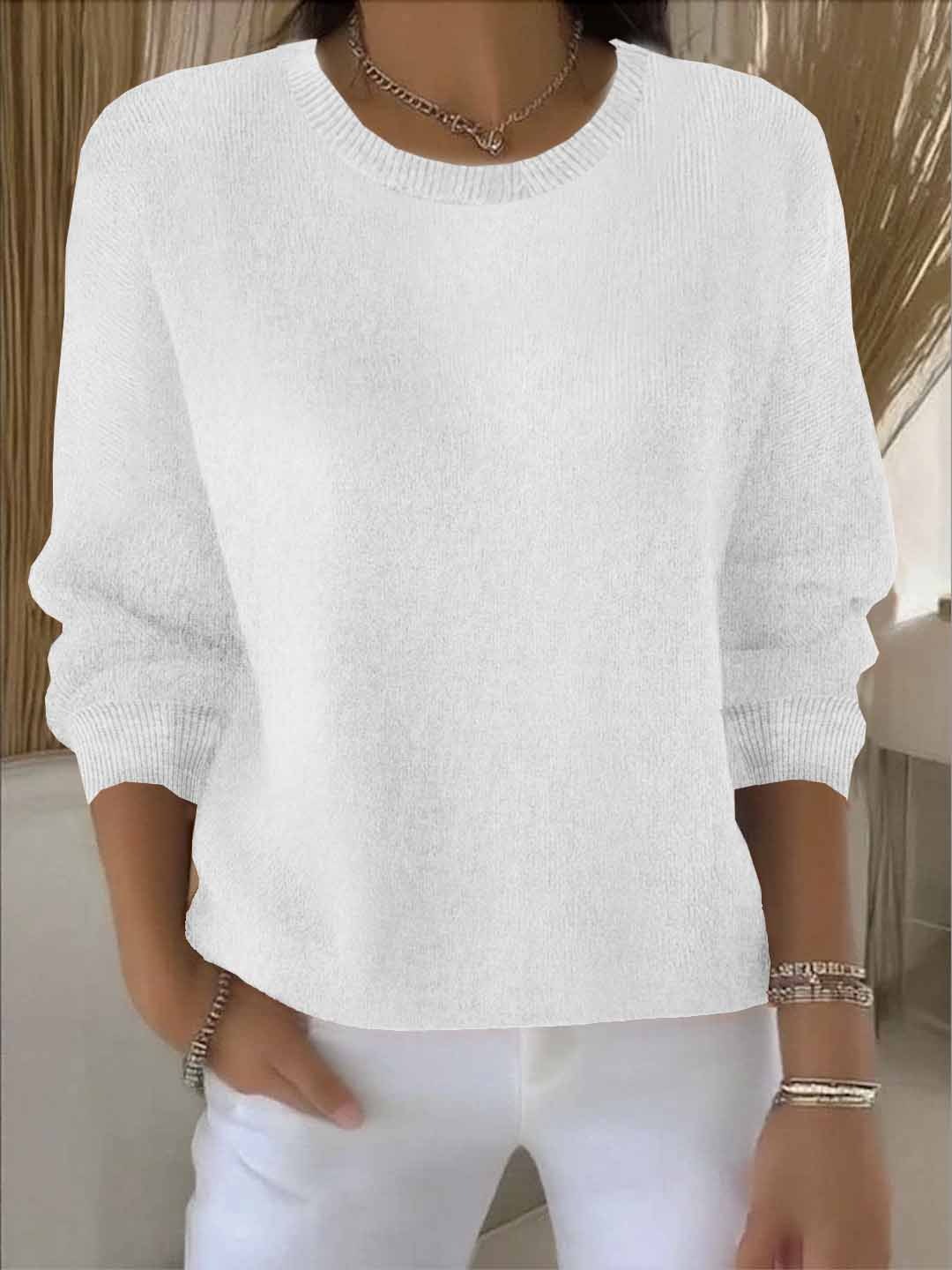 Claudia | Damen Alltagstauglicher Winter-Strickpullover