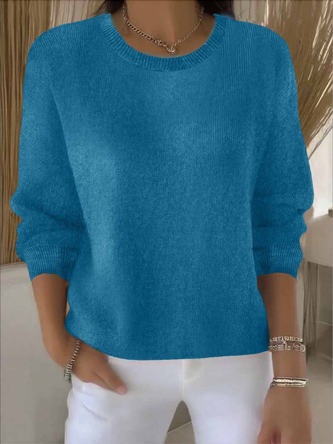 Claudia | Damen Alltagstauglicher Winter-Strickpullover