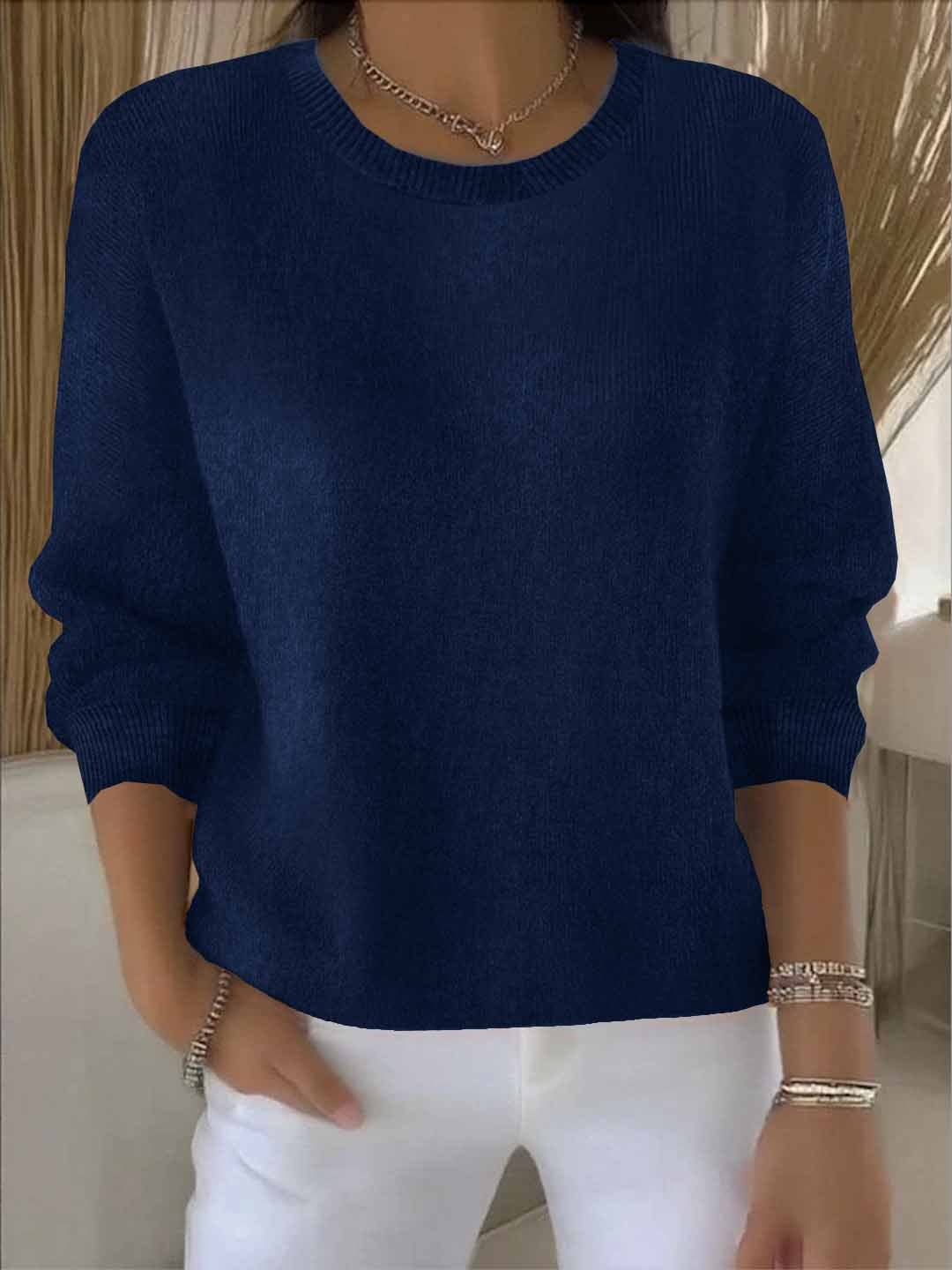 Claudia | Damen Alltagstauglicher Winter-Strickpullover