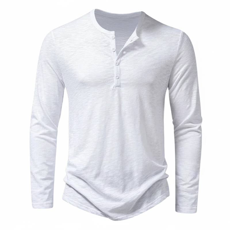 Benjamin | Herren Henley Langarmoberteil mit Knopfleiste am Kragen