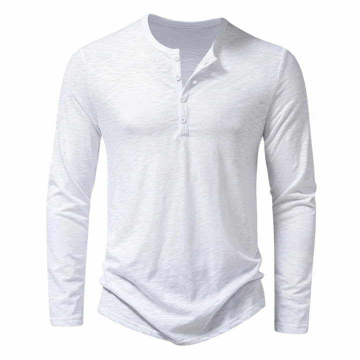 Benjamin | Herren Henley Langarmoberteil mit Knopfleiste am Kragen