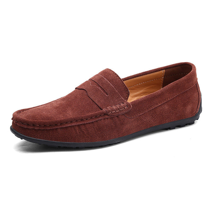 Herren Wildleder-Loafer mit Penny-Riegel und Profilsohle