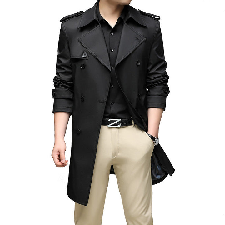 Herren Trenchcoat mit doppelreihiger Knopfleiste und Epauletten