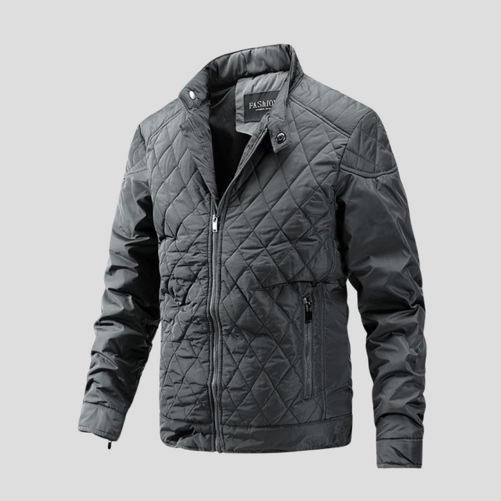 Herren-Steppjacke mit Reißverschluss und Stehkragen