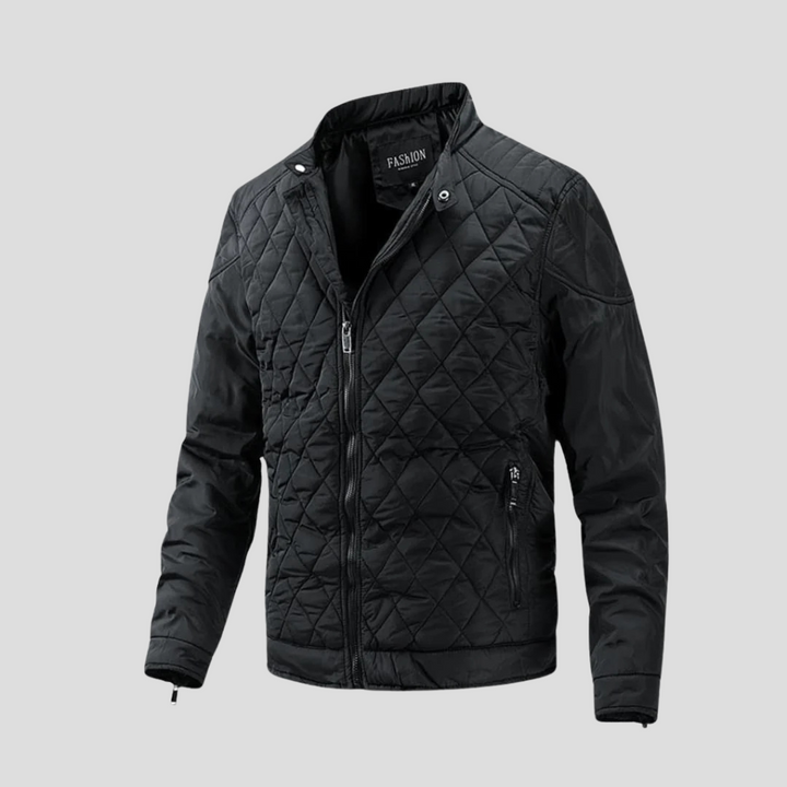 Herren-Steppjacke mit Reißverschluss und Stehkragen