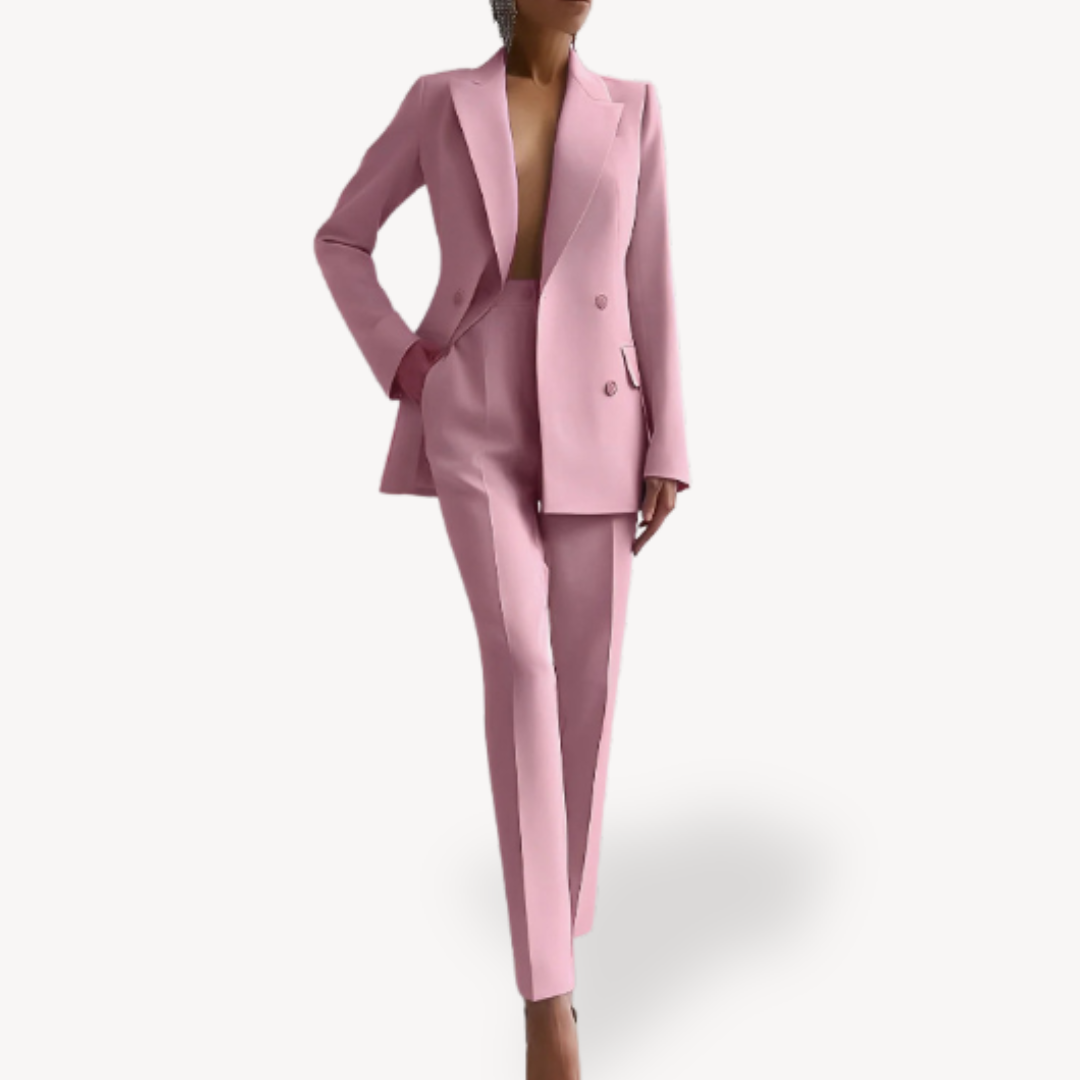 Leonie | Damen Elegantes Maßgeschneidertes Anzug-Set mit langem Blazer