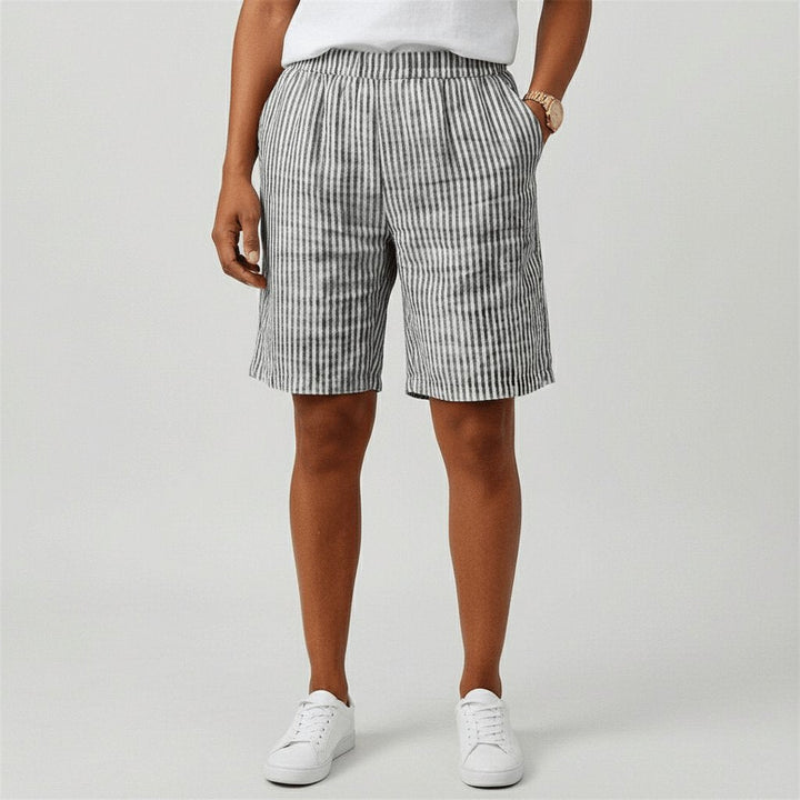 Clara | Damen Gestreifte Relaxed-Fit Shorts Elastischer Bund Sommer