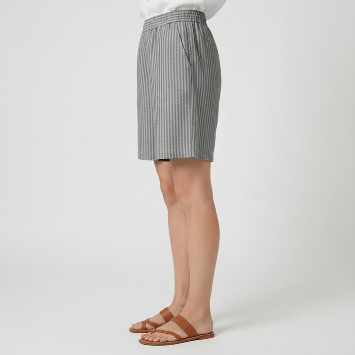 Clara | Damen Gestreifte Relaxed-Fit Shorts Elastischer Bund Sommer