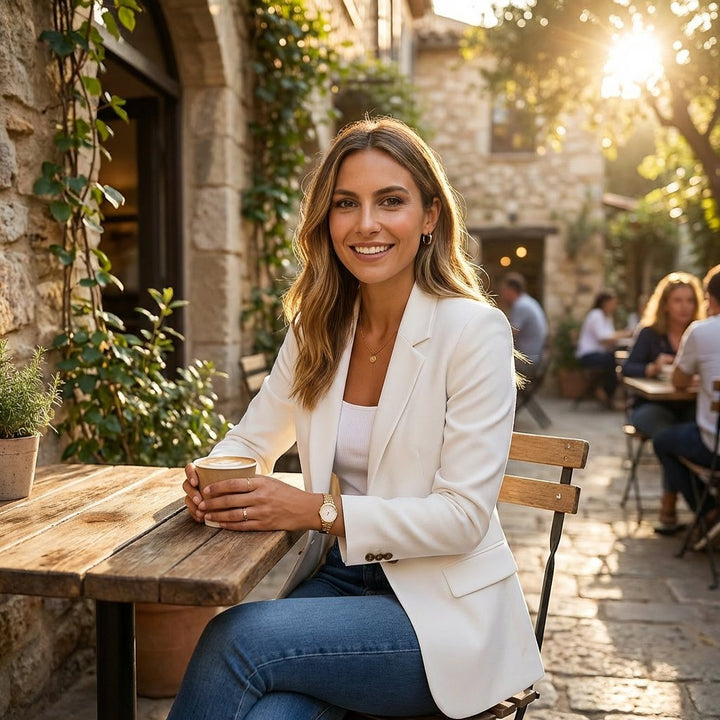 Marie | Damen Klassischer Einknopf-Blazer Tailliert