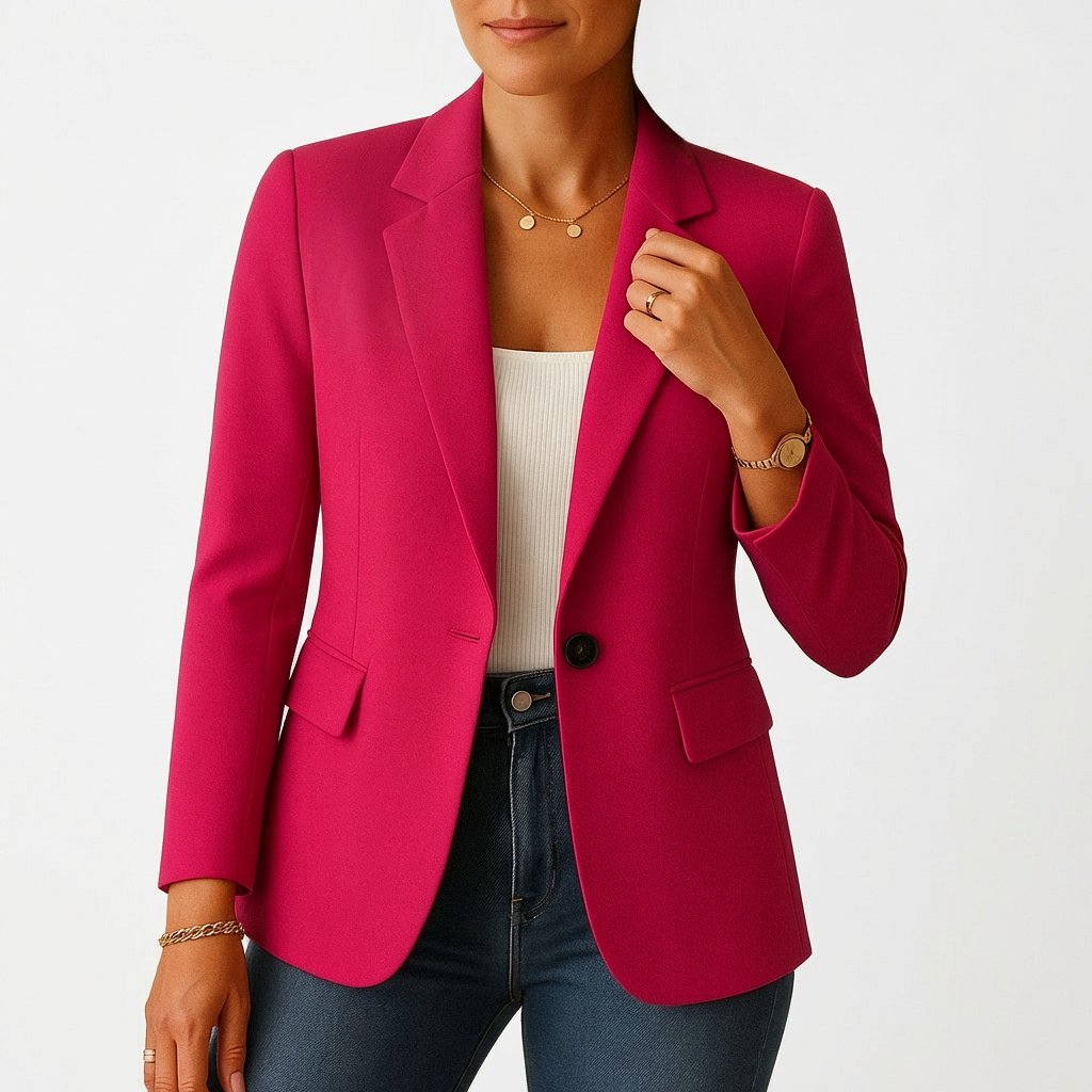 Marie | Damen Klassischer Einknopf-Blazer Tailliert