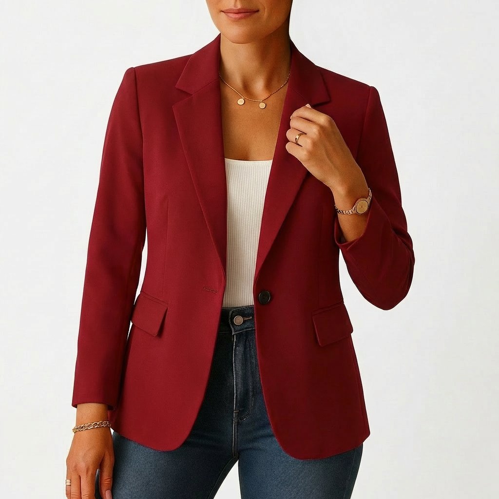 Marie | Damen Klassischer Einknopf-Blazer Tailliert