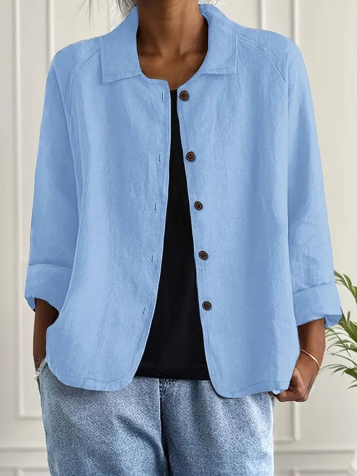 Lena | Damen Langarm-Blazer mit Kragen und Knopfleiste Relaxed Fit