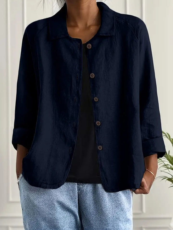Lena | Damen Langarm-Blazer mit Kragen und Knopfleiste Relaxed Fit