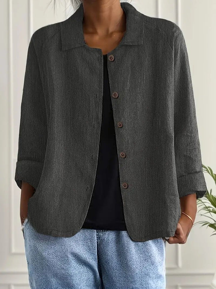Lena | Damen Langarm-Blazer mit Kragen und Knopfleiste Relaxed Fit