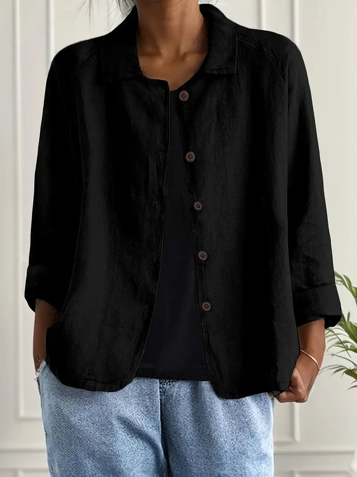 Lena | Damen Langarm-Blazer mit Kragen und Knopfleiste Relaxed Fit