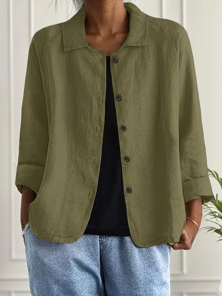 Lena | Damen Langarm-Blazer mit Kragen und Knopfleiste Relaxed Fit