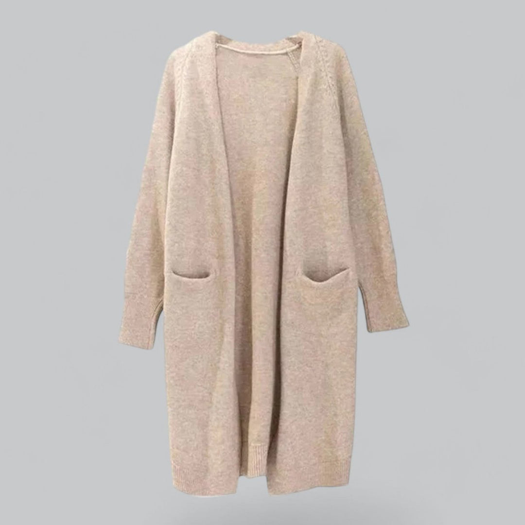 Clara | Damen Langer Oversized Kaschmir Strick Cardigan