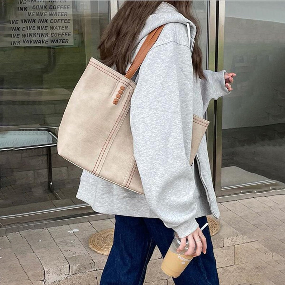 Leonie | Damen Tote Bag Minimalistische Kunstleder Schultertasche