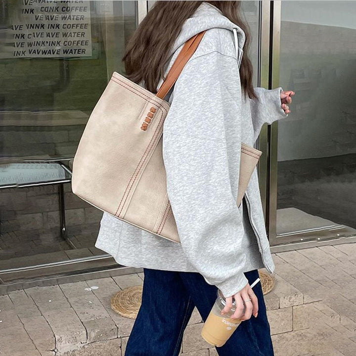 Leonie | Damen Tote Bag Minimalistische Kunstleder Schultertasche