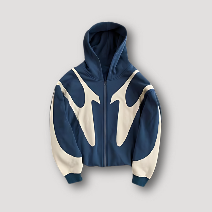 Peter | Herren Trendiger Hoodie mit Flammenmuster und Reißverschluss