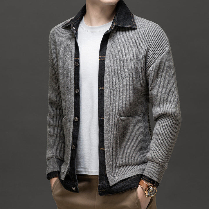 Albert | Herren Strickjacke Mit Knopfleiste Und Kragen