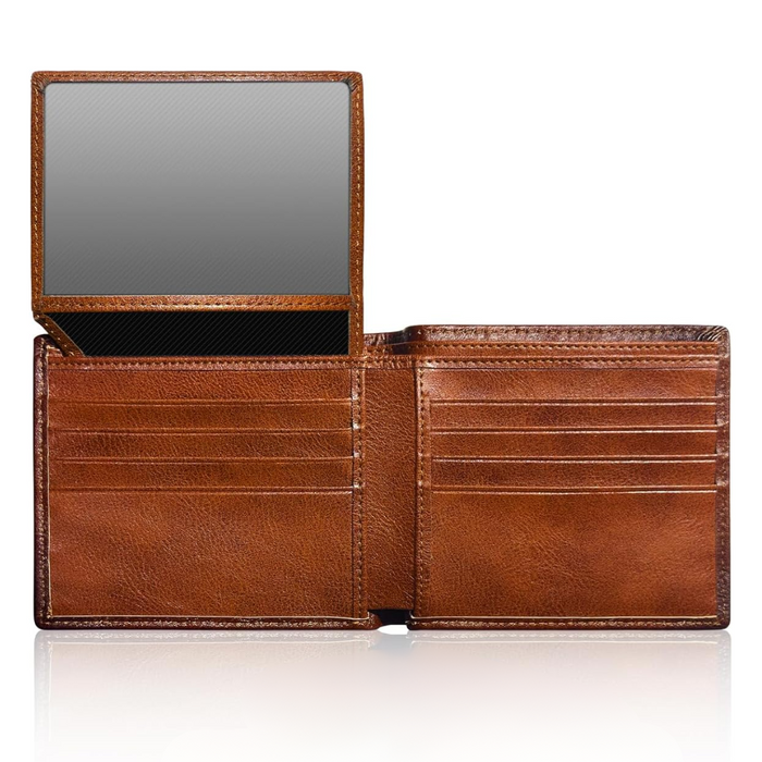 Herren Bifold Portemonnaie mit RFID-Schutz und 10 Kartenfächern