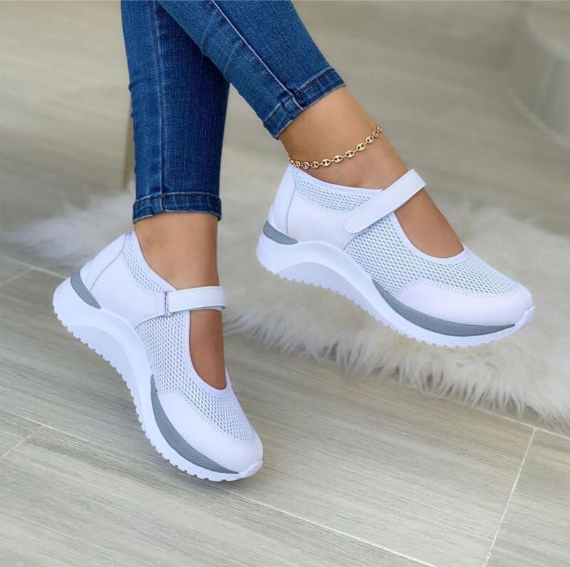 Leonie | Damen Mesh-Sneaker mit Klettverschluss für Komfort